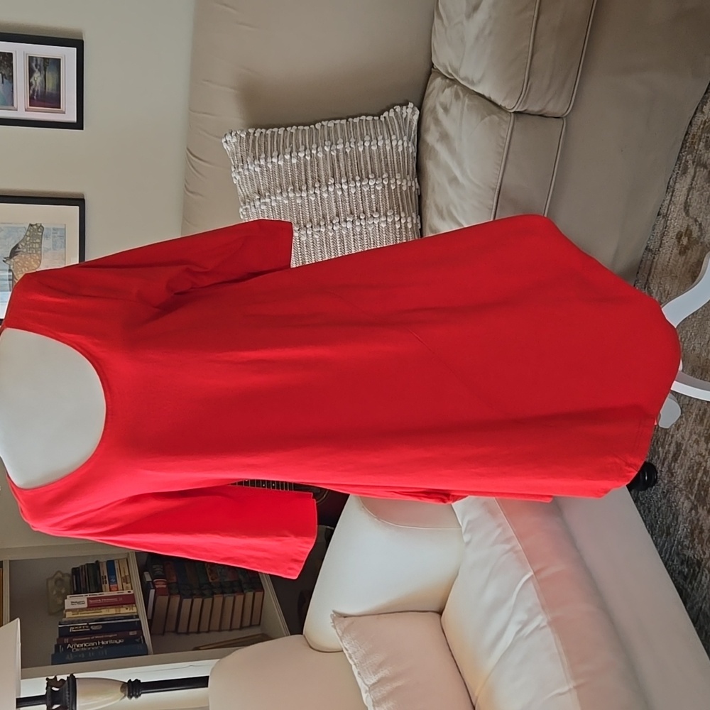 EUC Bryn Walker Red Cotton Asymmetrical Dress Size Small
